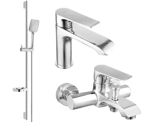 Sprchy a sprchové panely MEXEN/S - Pecos DS62 Set umývadlové a vaňové batérie s príslušenstvom, chróm 72703DS62-00