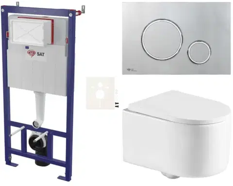 Záchody Závěsný WC set do lehkých stěn / předstěnová SAT SIKOSSREX7271K SIKOSSREX7271K