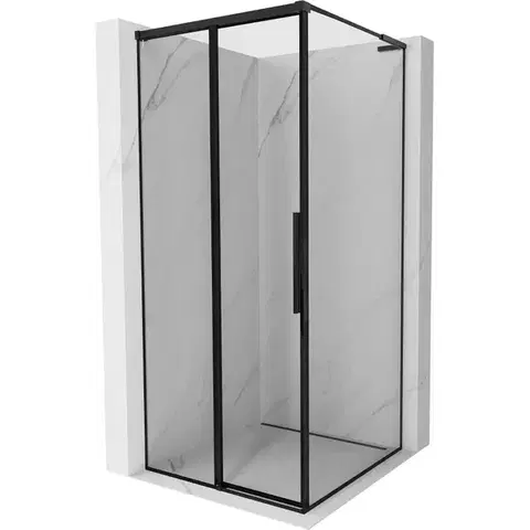 Sprchovacie kúty MEXEN/S - Rox L sprchový kút posuvný ľavá 95 x 95, čierna okraj, čierna 8C2L-095-095-70-70-L