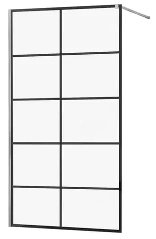Sprchové dvere MEXEN/S - KIOTO Sprchová zástena WALK-IN 80x200 cm 8 mm, chróm, čierny vzor 1 800-080-101-01-77