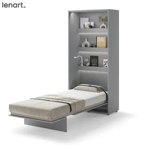 Postele Dig-net nábytok Sklápacia posteľ Lenart BED CONCEPT BC-03 sivá | 90 x 200 cm