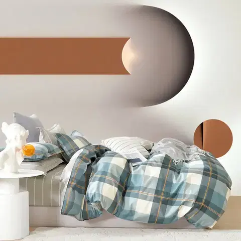 Posteľná bielizeň bavlnená saténová Bavlnená saténová posteľná bielizeň ALBS-M0025B 160x200 cm Lasher