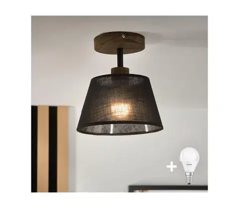 Svietidlá BRILAGI - LED  Prisadený luster ANTHONY 1xE14/60W/230V dub orech/čierna 8590828610557
