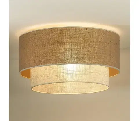Svietidlá  - Stropné svietidlo YUTE BOHO 1xE27/15W/230V pr. 45 cm hnedá/krémová 603744