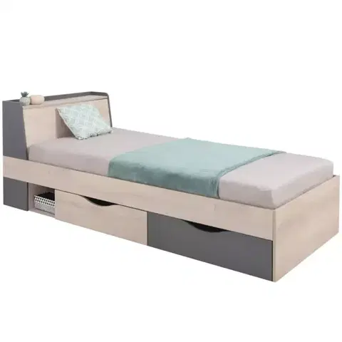 Postele pre chlapcov Posteľ  Delta 94 DL14 dub/antracit