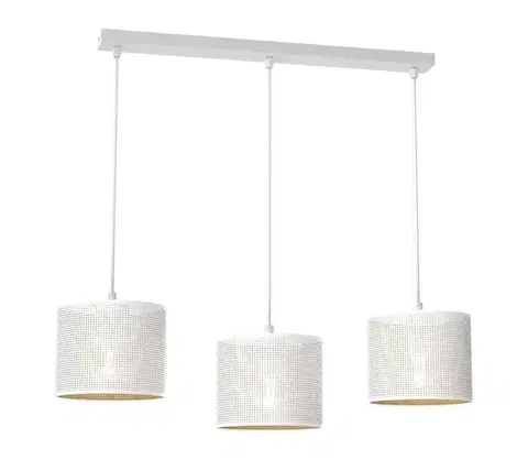 Svietidlá  Luster na lanku LOFT SHADE 3xE27/60W/230V biela/zlatá 5267