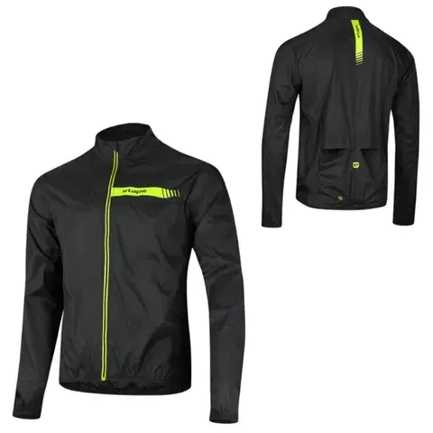 Cyklistické dresy Pánska bunda Etape Bora 2.0 čierna/žltá fluo - M