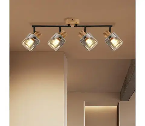 Svietidlá BRILAGI - Bodové svietidlo HYGGE 4xE14/15W/230V drevené/dymové BRI402