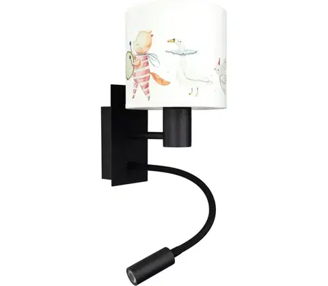 Svietidlá BRILAGI - flexibilná LED lampa BOBO 1xE27/25W/230V + LED/3W čierna/biela/zvieratká BG1558+BG5576