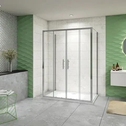 Sprchovacie kúty H K - Sprchovací kút do U SYMPHONY D4 120 × 90 × 90 s posuvnými dverami – chróm SE-SYMPD41209090