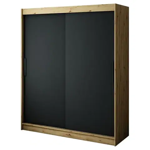 Šatníkové skrine Skriňa Halifax T 180 Dub Artisan/čierna