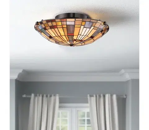 Svietidlá Elstead Quoizel QZ-INGLENOOK-F-SMALL-Stropné svietidlo INGLENOOK 2xE27/60W/230V priemer 40,7 cm QZ-INGLENOOK-F-SMALL