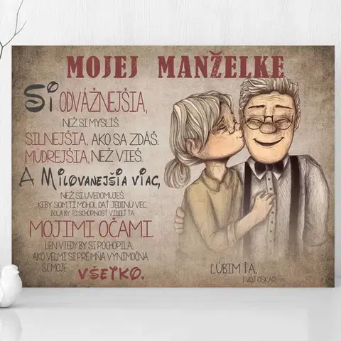 Tabuľky s venovaním (darčeky) Vianočný darček - Obraz na stenu - Vyznanie lásky pre milovanú ženu