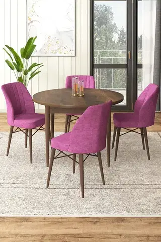 Jedálenské sety Dining Table & Chairs Set (5 Pieces) Rox - Baroque, Purple