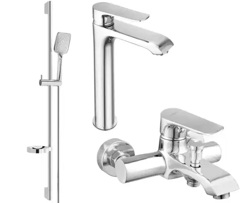 Sprchy a sprchové panely MEXEN/S - Pecos DS62 Set umývadlové a vaňové batérie s príslušenstvom, chróm 72713DS62-00