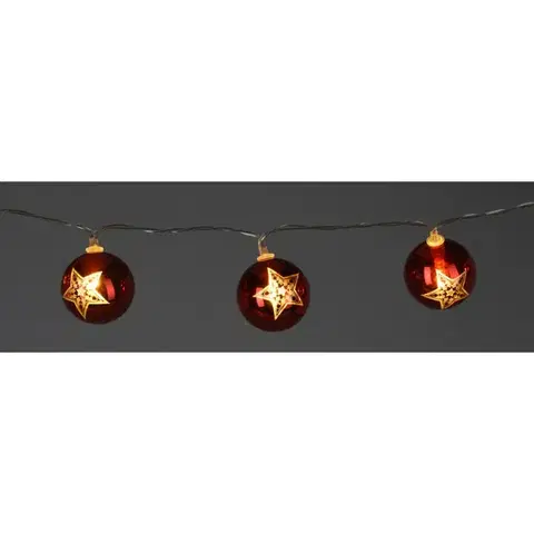 Vianočné dekorácie Svetelná vianočná reťaz Stars, 120 cm, 10 LED, farba meď, na batérie