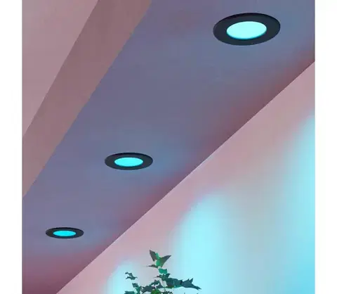 LED osvetlenie Eglo 901425-SADA 3xLED RGBW St.ko.pod.sv. FUEVA-Z LED/2,8W/230V 8,8cm IP44 čierna 901425
