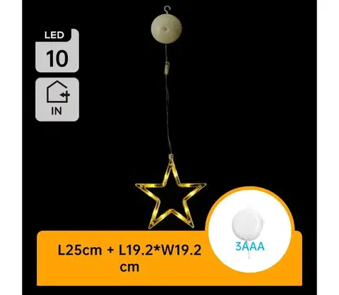 Vianočné dekorácie  B.V.  - LED Vianočná dekorácia LED/3xAAA hviezda 19cm B10303K5W