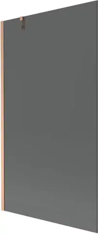 Sprchové dvere MEXEN/S - Next vaňová zástena FIX 100 x 150, grafit, meď kartáčovaná 895-100-000-00-40-65
