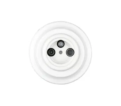Predlžovacie káble Bohemia-Design - Porcelánová retro TV/SAT-W zásuvka s rámikom biela K1-TV/SAT-W