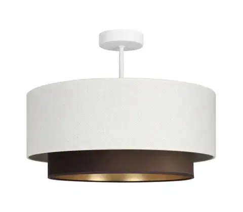 Svietidlá  Prisadený luster NATIA 1xE27/60W/230V, priemer 45 cm, biela/hnedá H0227