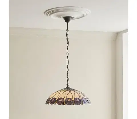 Svietidlá Endon 111985 - Luster na reťazi Tiffany HUTCHINSON 3x E27/10W/230V priemer 50 cm 111985