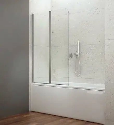 Sprchové dvere AQUALINE - WILA vaňová zástena 900x1400, skladacie, chrom, číre sklo AQ5742