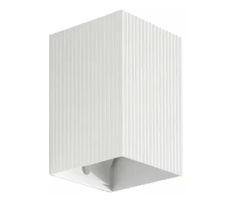 Svietidlá FARO Barcelona FARO 40534 - Nástenné svietidlo SOLE 1xGU10/8W/230V biela vrúbkovaná hranatý 40534