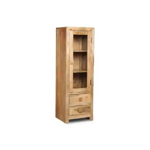 Príborníky Vitrína Hina 60x180x45 z mangového dreva