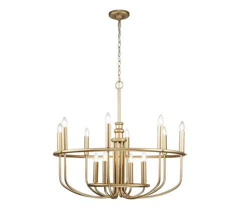 Svietidlá Elstead Kichler KL-CAPITOL-HILL12-PNBR-Luster na reťazi. CAPITOL HILL 12xE14/40W/230V zlatý KL-CAPITOL-HILL12-PNBR