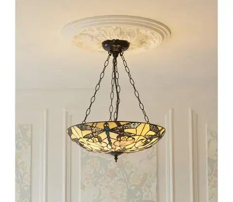Svietidlá Endon 111869 - Závesný luster na reťazi Tiffany ASHTON 3xE27/10W/230V pr. 45 cm 111869
