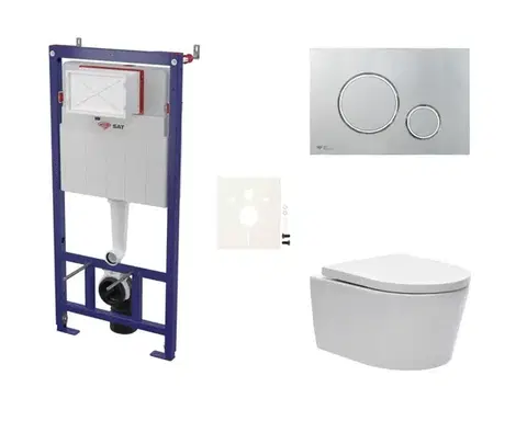 Záchody Cenově zvýhodněný závěsný WC set SAT do lehkých stěn / předstěnová montáž + WC SAT Brevis SIKOSSBR71K SIKOSSBR71K