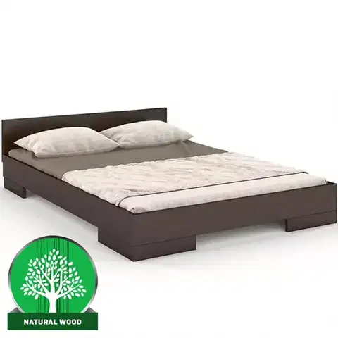 Dvojlôžkové postele Posteľ drevené  buk Skandica Spectrum Nízka 160x200 Palisander