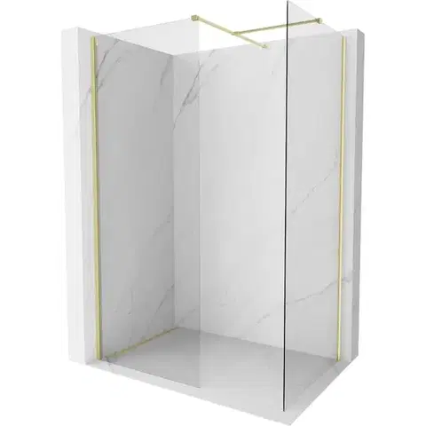 Sprchové dvere MEXEN/S - Kyoto-X Sprchová zástena WALK-IN 90 x 80, transparent 10 mm, zlato kefovaná 800-090-202-55-00-080-X