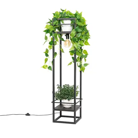 Stojace lampy Inteligentná priemyselná stojaca lampa čierna vrátane Wifi G95 - Cage Rack