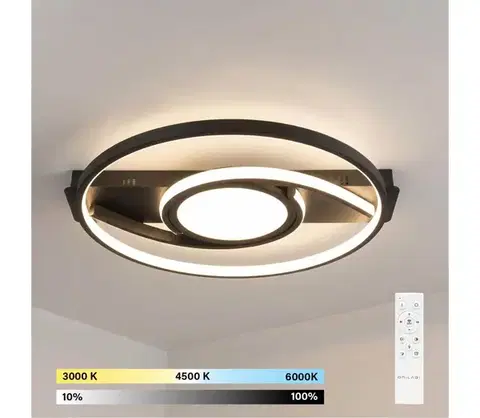 Svietidlá BRILAGI - LED stmievateľné stropné svietidlo TWIRL LED/38W/230V čierna + diaľkový ovládač BR25067