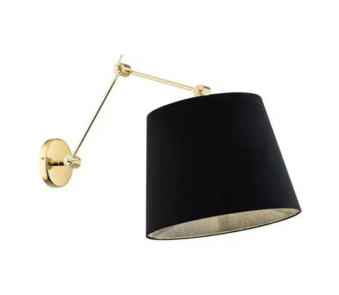 Svietidlá Argon 4898 - Nástenná lampa ZAKYNTOS PLUS 1xE27/15W/230V čierna/zlatá 4898