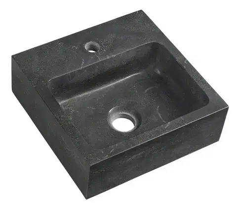 Sanitárna keramika SAPHO - BLOK kamenné umývadlo 30x30cm, čierny Antracit 2401-29