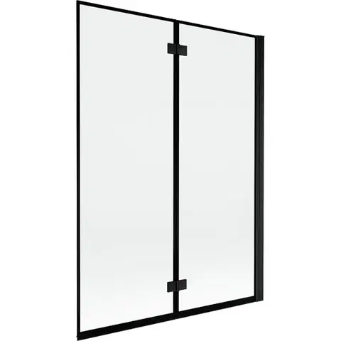 Sprchové dvere MEXEN - MIST vaňová zástena 130x150 cm 6mm 2-s, čierna, okraj, pravá 8A9-130-002-70-70-P