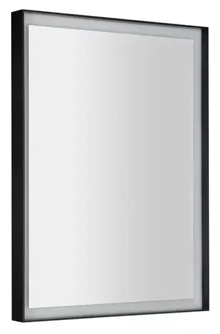 Kúpeľňové zrkadlá SAPHO - SORT zrkadlo s LED osvetlením 60x80cm, bezdotykový IR senzor, 2700-6500K, čierna mat ST080S
