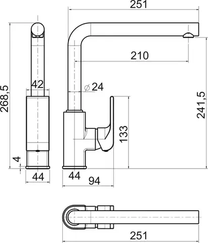 Kuchynské drezy NOVASERVIS NOVASERVIS - Drezová batéria SHARP chróm 37713,0