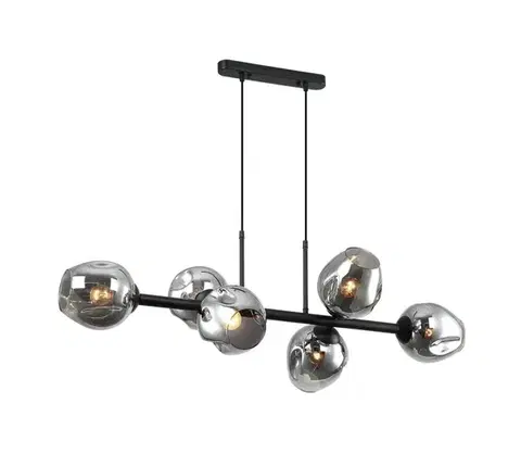 Svietidlá  PND-30843-6 BK+SG - Luster na lanku BORGO 6xE27/40W/230V čierna PND-30843-6 BK+SG