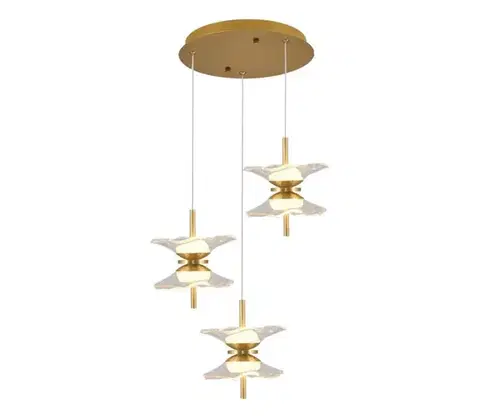 Svietidlá  LED luster na lanku BUTTERFLY 6xLED/5W/230V 3000K zlatý 414LRC1358