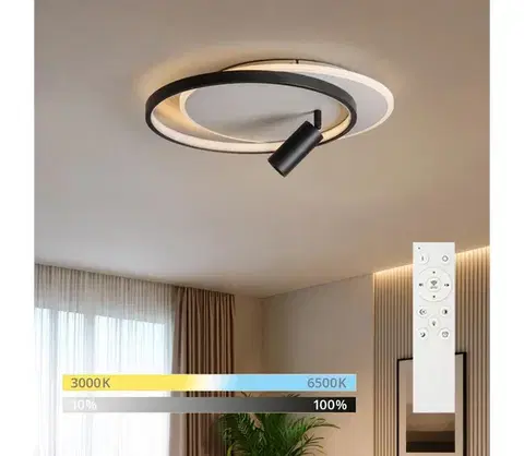 Svietidlá BRILAGI - LED stmievateľné stropné svietidlo UNITY LED/48W/230V + 1xGU10/3W biela/čierna +DO BR2132-450