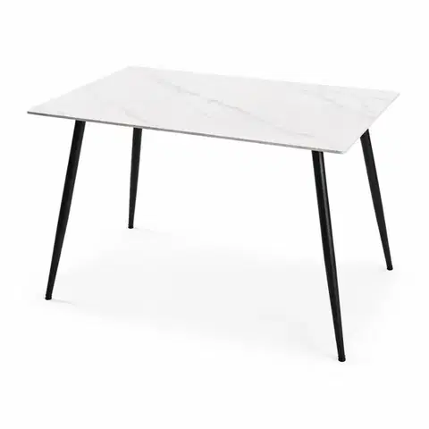 Konferenčné stolíky Jedálenský stôl CERAVIBE 120, biely mramor, 120 x 80 cm