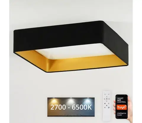 Svietidlá BRILAGI-LED Stmievateľné svietidlo VELVET SQUARE LED/36W/230V Wi-Fi Tuya+DO čierna