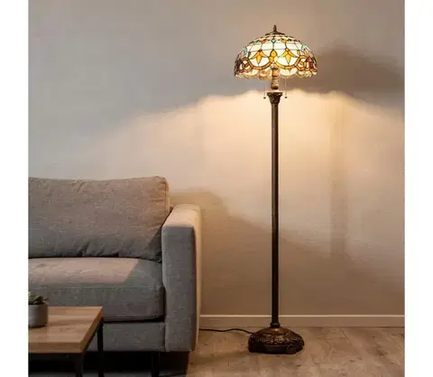 Lampy BRILAGI - Tiffany vitrážová stojacia lampa MIRABELLA 2xE27/60W/230V BRF-12028