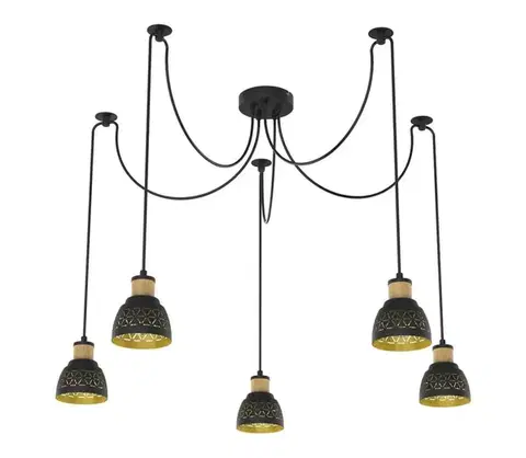 Svietidlá Prezent  - Luster na lanku MESCALA 5xE14/40W/230V pavúk čierna 