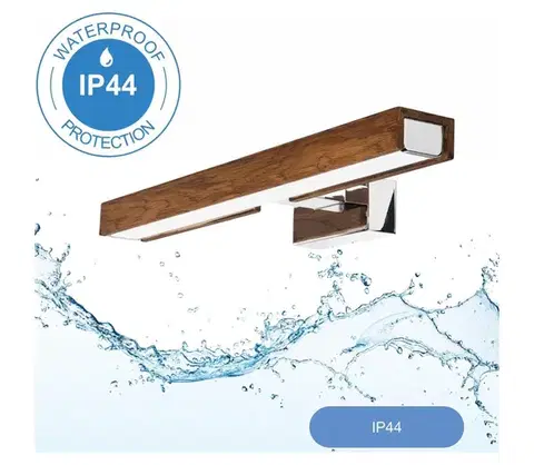 Svietidlá BRILAGI-LED Kúpeľňové osvetlenie zrkadla WOODY MIRROR LED/8W/230V IP44 dub/chróm 8590828607533