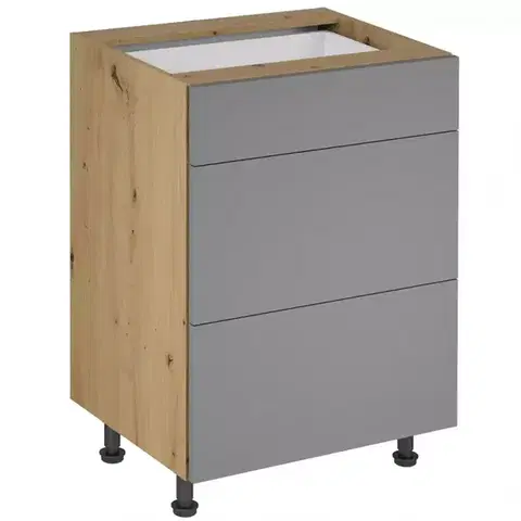 Kuchynské skrinky stojace Kuchynská skrinka Langen D60S3 push beige